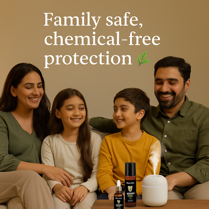 Scenteque Mosquito Guard Kit (Roll On + Diffuser Oil + FREE Diffuser)