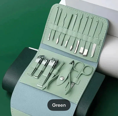 16 Pcs Manicure Set – Professional Nail Clippers Pedicure Kit+ FREE Ear Wax Cleaning Tool