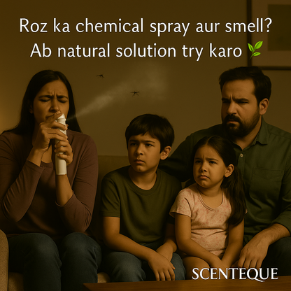 Scenteque Mosquito Guard Kit (Roll On + Diffuser Oil + FREE Diffuser)