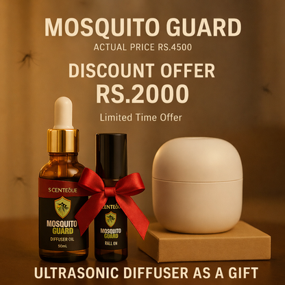 Scenteque Mosquito Guard Kit (Roll On + Diffuser Oil + FREE Diffuser)